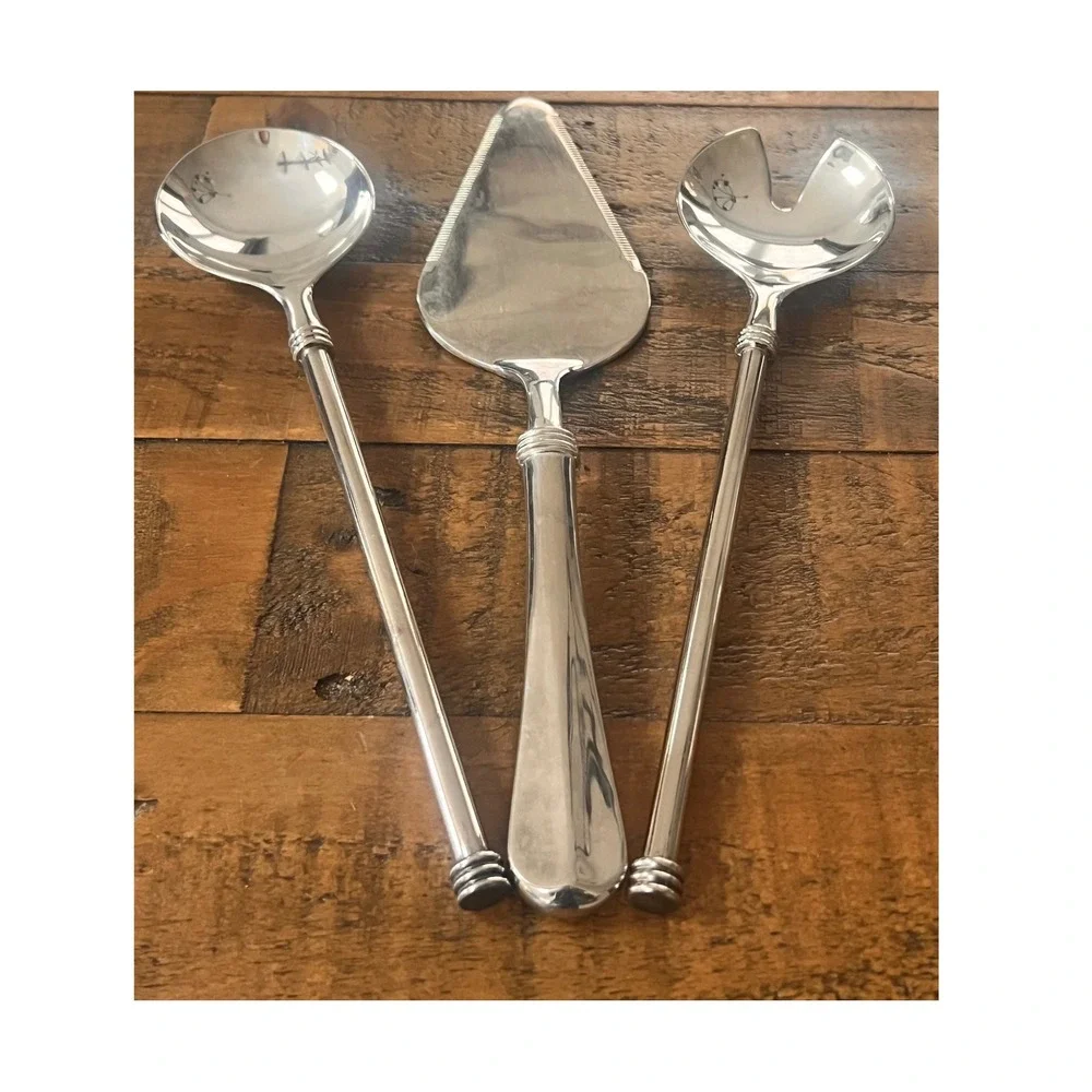 Vintage Italian Silverplate 3-Pc MCM Salad Servers & Cake Spatula ZN.4.MK Italy